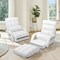 Multi-Position Adjustable Floor Armchair with Lumbar Pillow and Removable Cushion